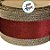 Fita Aramada Decorativa de Natal - Trilho Vermelho Escuro com Borda Dourada - 6,3cm x 9,14m - 1 unidade - Rizzo - Imagem 2