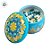 Vela Aromática - Lata Metálica Mandala - Verde Água e Amarelo - 7cm - 1 unidade - Rizzo - Imagem 2