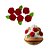 Confeito de Açúcar - Rosas com Folhas - Vermelho - 12 unidades - Abelha Confeiteira - Rizzo - Imagem 1