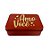 Lata de Metal Retangular Personalizada - Vermelho - Amo Voce - 14x10x4,5cm - 1 unidade - Rizzo - Imagem 2