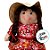 Boneca de Pano com Chapéu de Palha e Vestido - Festa Junina - 18x46cm - 1 unidade - Rizzo - Imagem 2
