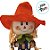 Enfeite Decorativo de Festa Junina Espantalho com Base e Chapéu Grande Laranja - Menino - 12x42cm - 1 unidade - Rizzo - Imagem 2