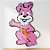 Painel Decorativo Coelho Rosa - Mini Laço Roxo - 17x27cm - 1 unidade - Rizzo - Imagem 1