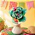 Pick Decorativo de Festa Junina - Flor Chita - Verde - 24cm - 1 unidade - Cromus - Rizzo - Imagem 1