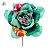 Pick Decorativo de Festa Junina - Flor Chita - Verde - 24cm - 1 unidade - Cromus - Rizzo - Imagem 2