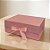 Caixa de Papel Rígido Retangular com Imã e Fita - Rosa Claro - P 20x18x8cm - 1 unidade - Rizzo - Imagem 1