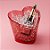 Balde para Gelo em Acrílico - Coração - Vermelho Cristal - 27x24x20cm - 5L - 1 unidade - Rizzo - Imagem 1