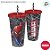 Copo de Plástico com Tampa e Canudo - Homem Aranha - Color - 700ml - 1 unidade - Plasútil - Rizzo - Imagem 2