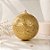 Bola de Natal - Trabalhada Dourado com Gliter e Lantejoulas - 8cm - 6 unidades - Cromus - Rizzo - Imagem 1