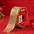 Fita Aramada Decorativa de Natal - Voil Dourado Com Arabescos Brilhante - 9,14m - 1 unidade - Cromus - Rizzo - Imagem 1