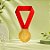 Medalha Dourada - Cordão Vermelho - 40cm - 1 unidade - Rizzo - Imagem 1