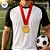 Medalha Dourada - Cordão Vermelho - 40cm - 1 unidade - Rizzo - Imagem 2