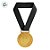Medalha Dourada - Cordão Preto - 40cm - 1 unidade - Rizzo - Imagem 3