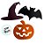 Tag Decorativa - Bruxa Morcego Abóbora Halloween - 6 Unidades - Imagem 2