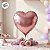 Balão de Festa Metalizado 10" 25x37cm - Coração Rose - 6 unidades - Rizzo - Imagem 2