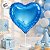 Balão de Festa Metalizado 10" 25x37cm - Coração Azul - 6 unidades - Rizzo - Imagem 2