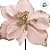 Poinsétia Decorativa - Veludo Rosa e Glitter Dourado - 24cm - 1 unidade - Rizzo - Imagem 2