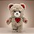 Urso de Pelúcia com Costuras - Love Bear - 15x23x10cm - Halloween - 1 unidade - Rizzo - Imagem 1