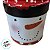 Lata de Metal de Natal Redonda - Boneco de Neve com Gorro e Pompom - 9x15x9cm - 1 unidade - Rizzo - Imagem 4