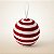 Bola de Natal - Veludo Vermelho e Branco - 15cm - 1 unidade - Rizzo - Imagem 1