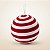 Bola de Natal - Veludo Vermelho e Branco - 20cm - 1 unidade - Rizzo - Imagem 1