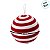 Bola de Natal - Veludo Vermelho e Branco - 20cm - 1 unidade - Rizzo - Imagem 5