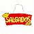 Placa De Sinalização Em MDF Salgados De Festa Junina - Vermelha - 30x11,5cm - 1 unidade - Rizzo - Imagem 2