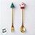Kit Colher e Garfo para Sobremesa de Natal - Papai Noel e Árvore - 17cm - 2 unidades - Rizzo - Imagem 3