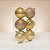 Bola de Natal - Ouro - Gomo, Glitter e Lisa - 8cm - 6 unidades - Cromus - Rizzo - Imagem 1