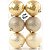 Bola de Natal - Ouro - Glitter, Texturizada e Espelhada - 8cm - 6 unidades - Cromus - Rizzo - Imagem 3