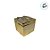 Pote Decorativo Quadrado em Cerâmica - Caixa de Presente - Ouro - 6,5x6cm - 1 unidade - Cromus - Rizzo - Imagem 3