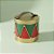 Cachepot com Alça e Tampa - Geometric - Vermelho, Verde e Ouro - 18x15,5x15,5cm - 1 unidade - Cromus - Rizzo - Imagem 1