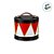 Cachepot de Metal com Alça e Tampa - Geometric - Vermelho/Branco - 14x13cm - 1 unidade - Cromus - Rizzo - Imagem 3