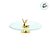 Bailarina Giratoria com Rena de Natal - Ouro - 20x20x4cm - 1 unidade - Cromus - Rizzo - Imagem 3