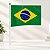 Bandeira de Tecido com Haste - Brasil - 38x25cm - 12 unidades - Rizzo - Imagem 1