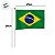 Bandeira de Tecido com Haste - Brasil - 38x25cm - 12 unidades - Rizzo - Imagem 3