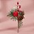 Galho Decorativo de Natal - Com Pinha e Folhas - Verde, Vermelho e Branco - 25x13,5cm - 1 unidade - Cromus - Rizzo - Imagem 1