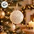 Bola de Natal - Branco com Glitter Losango  - 10cm - 4 unidades - Cromus - Rizzo - Imagem 5