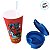 Copo de Plástico com Compartimento e Canudo - Homem Aranha - 540ml - 1 unidade - Disney Original - Rizzo - Imagem 6