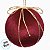 Bola de Natal - Veludo Vinho e Laço Ouro - 10x10x10cm - 4 unidades - Cromus - Rizzo - Imagem 3