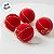 Bola de Natal - Veludo Vermelho e Laço Ouro - 10x10x10cm - 4 unidades - Cromus - Rizzo - Imagem 2