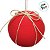 Bola de Natal - Veludo Vermelho e Laço Ouro - 10x10x10cm - 4 unidades - Cromus - Rizzo - Imagem 3