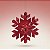 Enfeite para Pendurar de Natal - Floco de Neve - Vermelho - 13x13x4cm - 1 unidade - Cromus - Rizzo - Imagem 1