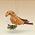 Enfeite Decorativo Para Pendurar de Natal - Pássaro Natural Rústico - 15x11x6cm - 1 unidade - Rizzo - Imagem 1