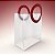 Sacola Transparente Fosca PVC com Alça Redonda de Couro Marsala - 23x27x13cm - 1 unidade - Rizzo - Imagem 1