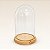 Cúpula de Vidro Decorativo - 14x21x14cm - Base Madeira Clara - 1 unidade - Rizzo - Imagem 1