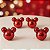 Bola de Natal - Mickey - Glitter Flocado Vermelho - 8cm - Disney Original - 4 unidades - Cromus - Rizzo - Imagem 1