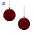 Bola de Natal - Ondulada e Flocada - Bordô - 12cm - 2 unidades - Cromus - Rizzo - Imagem 2