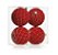 Kit Bolas Texturizadas Losango Vermelho 10cm - 04 unidades - Cromus Natal - Rizzo Embalagens - Imagem 1