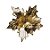 Galho Cabo Curto Poinsettia Ouro com Borda Glitter 25cm - 01 unidade - Cromus Natal - Rizzo Embalagens - Imagem 1